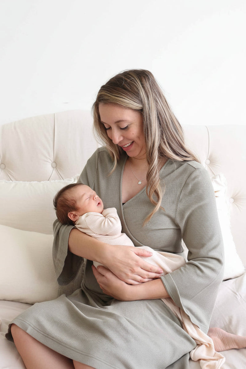 Bamboo Knit Maternity Robe | Solids