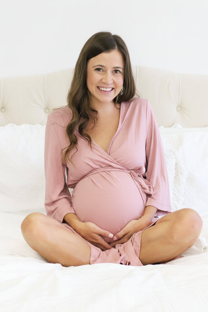 Bamboo Knit Maternity Robe | Solids