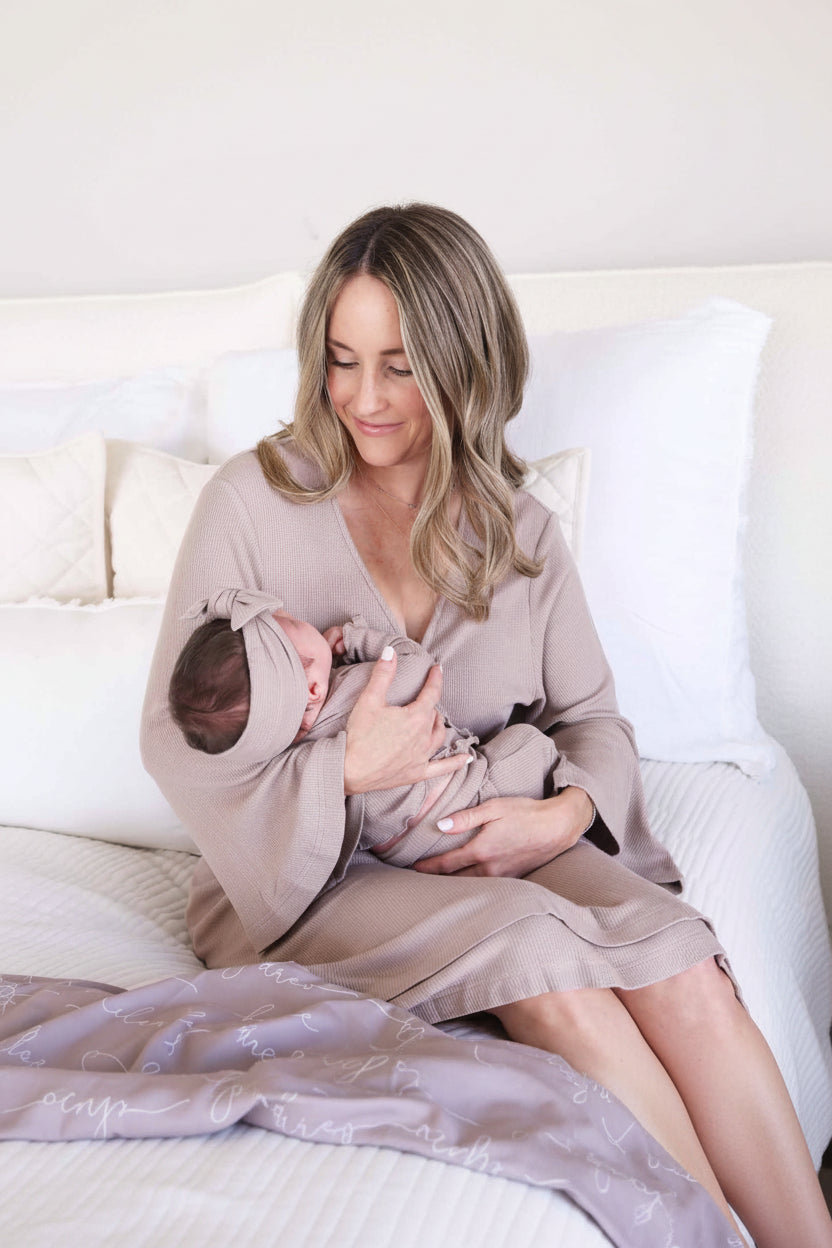 Bamboo Knit Maternity Robe | Solids